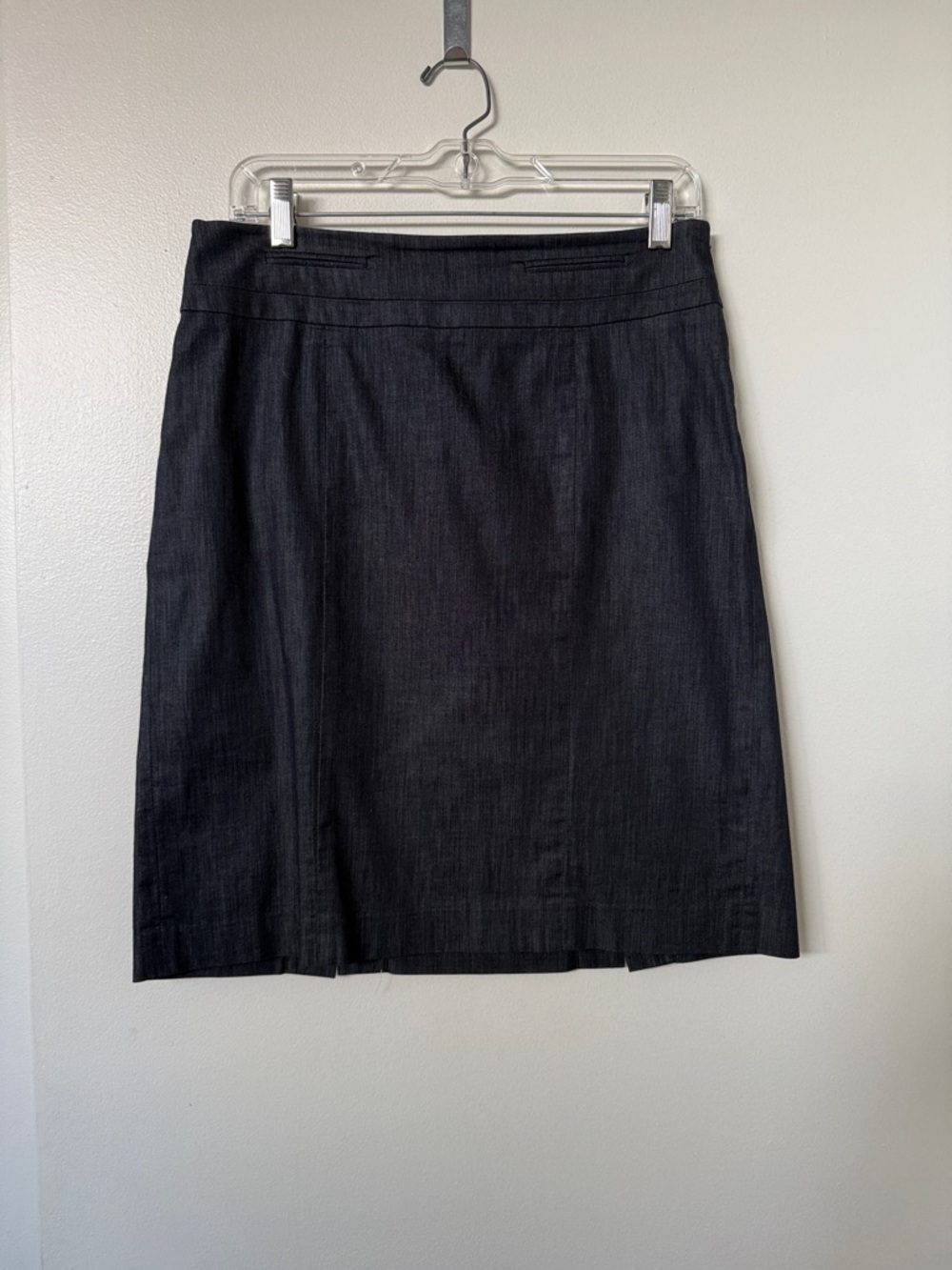 LOFT Black Denim-Style Pencil Skirt